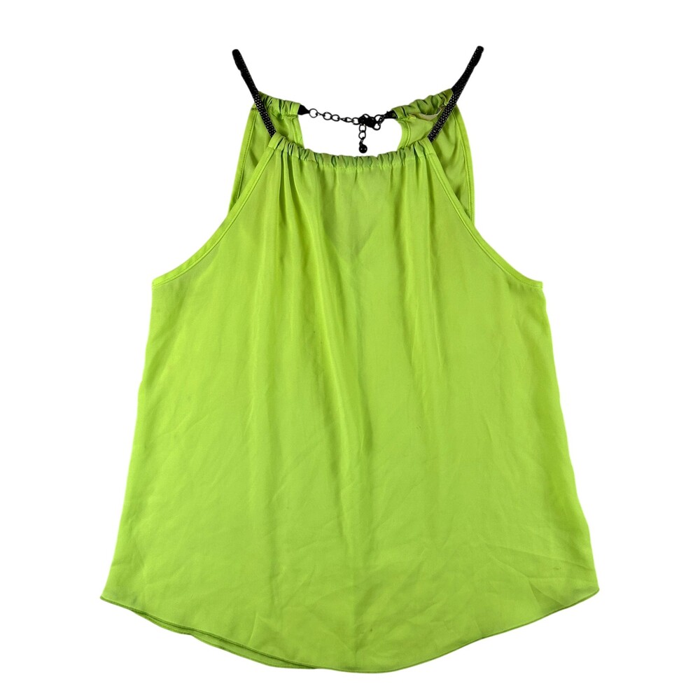 A'GACI Tank Top Womens Medium Yellow Halter Chain Strap Camisole USA Summer Y2K
